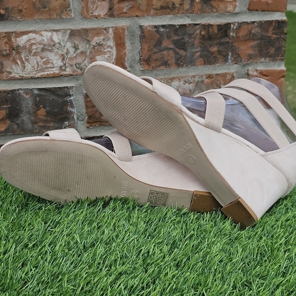 Dream Pairs Tan Open Toe Platform Wedge Sandals Women's Size 8.5 - Picture 6 of 8